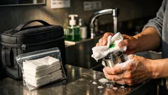 旅行や外出先の洗い物がラクになる キッチンペーパーを洗剤付きスポンジにする裏ワザ