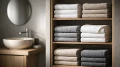 洗面所の見せる収納でタオルが整う しわと角だけで“店っぽい”棚に